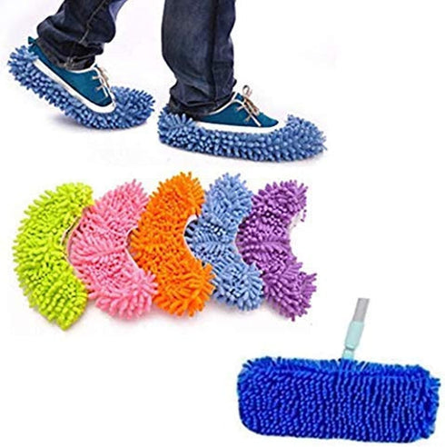 Yueiehe 5 Pairs (10 Pieces) Multi-Function Dust Duster Mop Slippers Shoes Cover, Soft