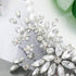 Unsutuo Crystal Bride Wedding Hair Comb, Silver Rhinestone Flower Bridal Hair Accessories for Women