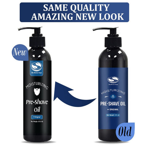 The Henna Guys Unscented Pre Shave Oil for Men - 8 fl. Oz, Excellent for Burns Free Shave with Straight or Safety Razor
