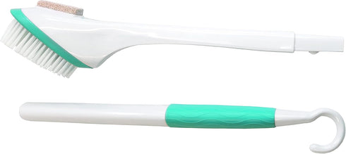 Miracle Foot Brush 30" with Pumice Stone and Grip Handle, Wet/Dry Brush for Seniors, Pregnant, Disabled
