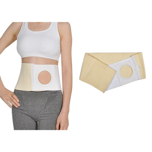 Ostomy Hernia Belt Wraps, Colostomy Support Belts for Men Women, 3.14" Opening (M)