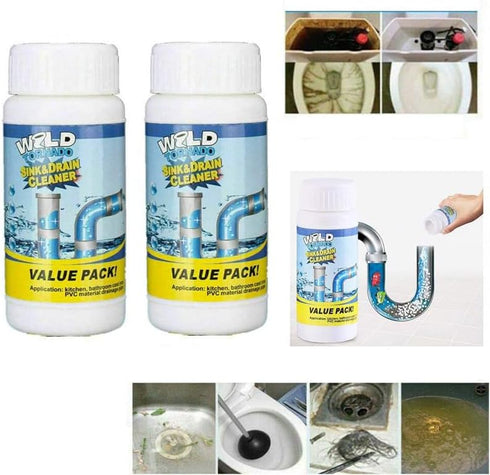 iekufes (2pcs) Wild Tornado Powerful Sink & Drain Cleaner Powder - Quick Foaming Super Cleaning Agent for Kitchen