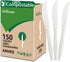 100% Compostable Heavyweight Utensils - No Plastic Knives, Forks, Spoons, Eco-Friendly Flatware for Parties, Weddings