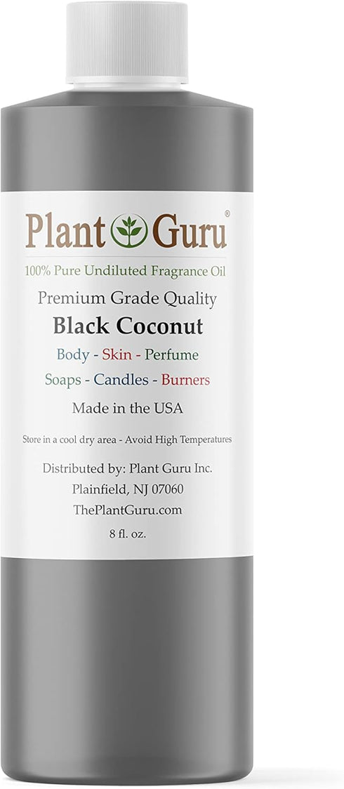 Black Coconut Fragrance Oil 8 fl. oz. Scented Oil for Candles, DIY Soap Making, Bath Bombs, Body Butters, Aromatherapy.