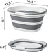 Large Plastic Cleaning Caddy Bucket with Handles - Portable Tool Storage Tote, Collapsible for Fishing, Garden (Grey)