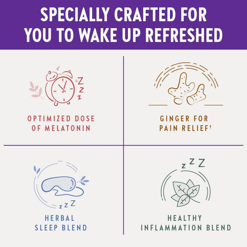 New Chapter Sleep Aid, Restful Sleep & Pain Relief, Melatonin & Ginger Supplement, 30 Vegetarian Capsules