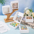 BENECREAT 20 Pack White Kraft Paper Boxes with Clear Window, 3.6x3.6x1.4, Gift Packaging for Bakery Cookies Cake Candy