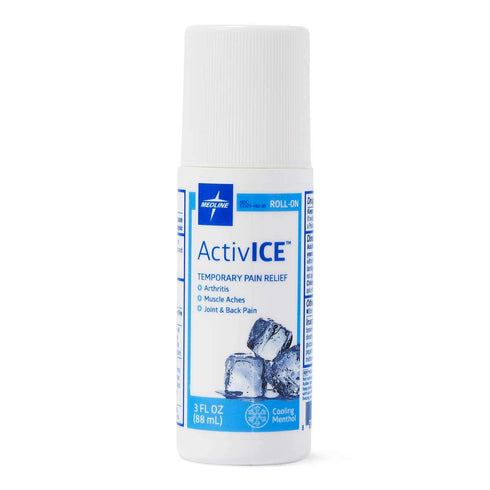 Medline ActivICE Roll-On Cooling Gel, Topical Pain Relief for Arthritis, Joint, Muscle, Back & Body Aches (3 oz, 3