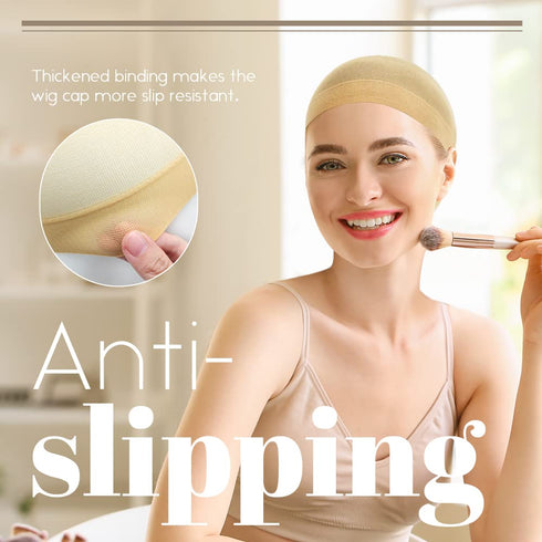 Stocking Wig Cap for Women, Stretchy Nylon Hair Cap for Wig, Beige, 24 PCS