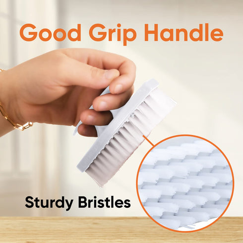 Superio Nail Brush for Cleaning Fingernails, Small Stiff Scrub Brush, 6 Pack in White, Grey, Blue