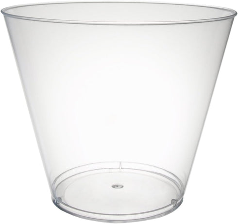 Party Essentials Disposable 9 oz Party Punch Cups, 20 Count, Clear, Old Fashioned Tumblers