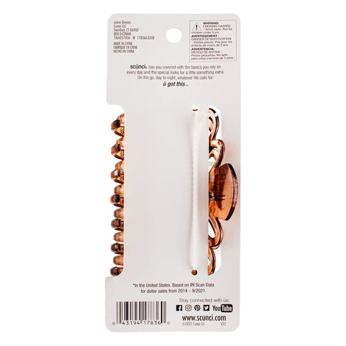 Scunci No Slip Crown Clip for Thick Hair, 1 ea (Pack of 6)