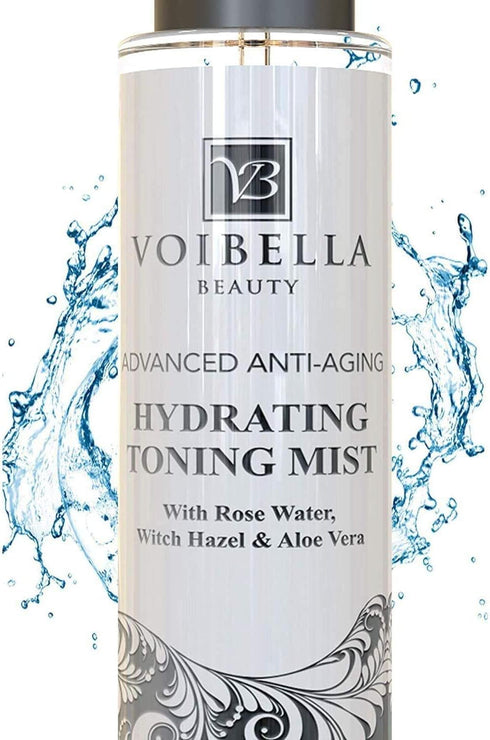 Organic Hydrating Toner for Face - Anti-Aging Rose Water, Witch Hazel & Aloe Vera Facial Mist