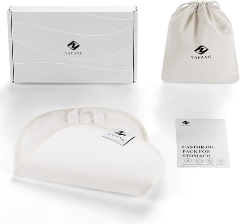 Pack Castor Oil Wrap for Stomach (Compress) - Premium Cotton Flannel Castor Oil Pads with Soft Straps for Liver Detox