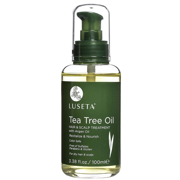 Luseta Tea Tree Oil Hair Serum for Damaged & Oily Hair, Revitalizing & Nourishing, Color Safe Hair Oil 3.38 Fl oz