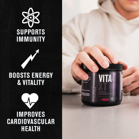 Jacked Factory Vita XT Performance Vitamin Powder, Daily Multivitamin for Men with KSM-66 Ashwagandha, 30 Servings,