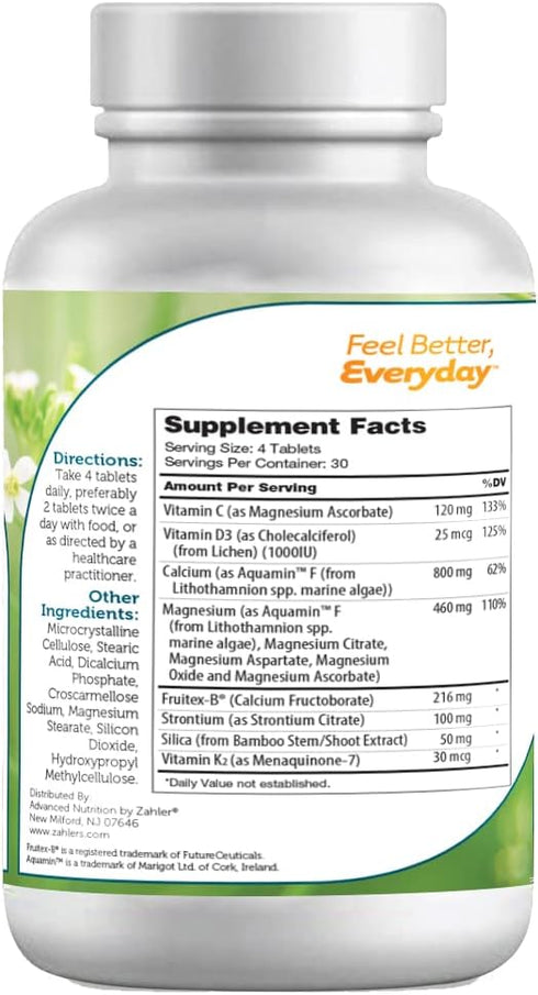 Zahler Bonefactor, Bone Strength Supplement containing Calcium, Vitamin D, Vitamin K and Magnesium, Certified Kosher, 120 Tablets