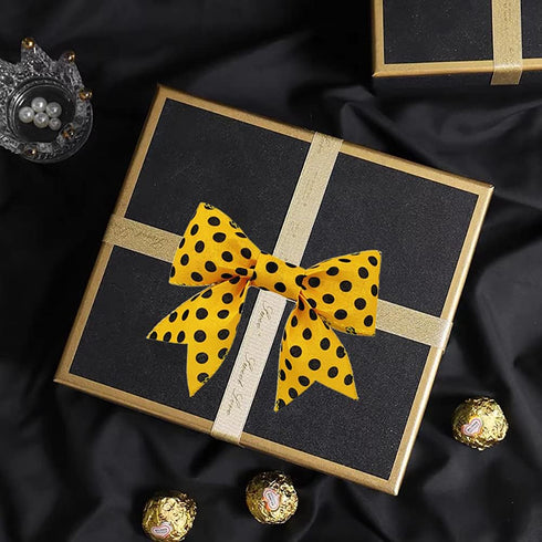12 Yards Bumble Bee Wired Edge Ribbon, Yellow Craft Ribbons for Floral Hanging Ornaments, Home Decoration