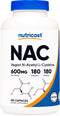 Nutricost N-Acetyl L-Cysteine (NAC) 600mg, 180 Capsules - Gluten Free, Non-GMO