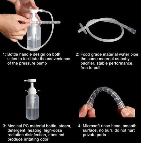 Kueysing 100% 300 ml 2 Nozzle Recommended (300ml) Reusable Vaginal Cleansing System Excellent Vaginal Cleanser Female