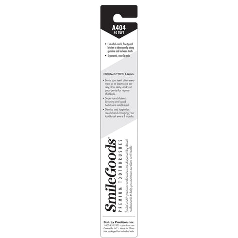 SmileGoods A404 Soft Bristle Toothbrush, 40 Tuft, Assorted Colors, Bulk Pack of 72