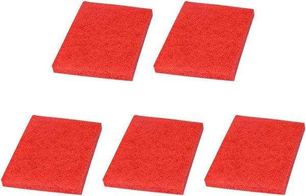 uxcell 5pcs Non-Scratch Scouring Pad - 6"x4" Scrub Pads for Kitchen Scouring, Red
