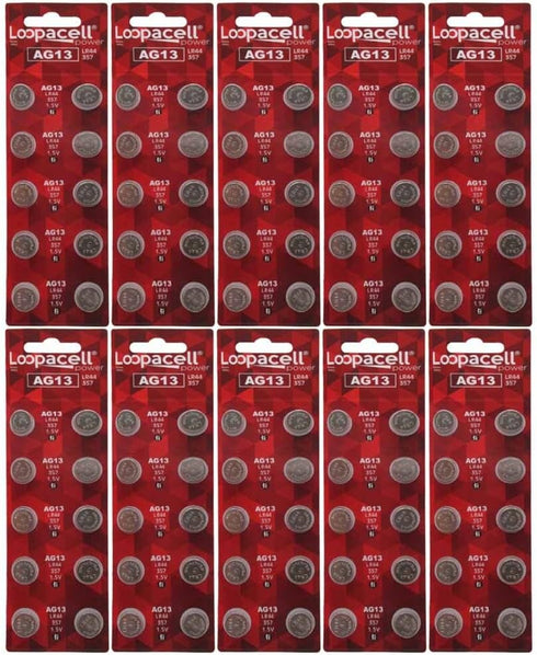 100 Pack LOOPACELL LR44 AG13 357 L1154 A76 Button-Cell Batteries