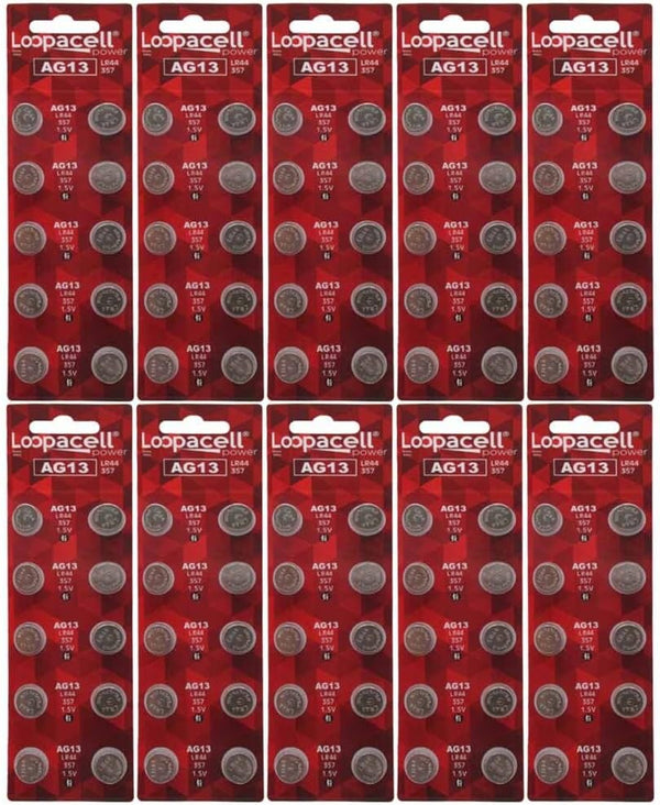 100 Pack LOOPACELL LR44 AG13 357 L1154 A76 Button-Cell Batteries