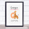 The Card Zoo New Baby Birth Details Christening Nursery Initial G Giraffe Keepsake Gift Print