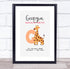 The Card Zoo New Baby Birth Details Christening Nursery Initial G Giraffe Keepsake Gift Print