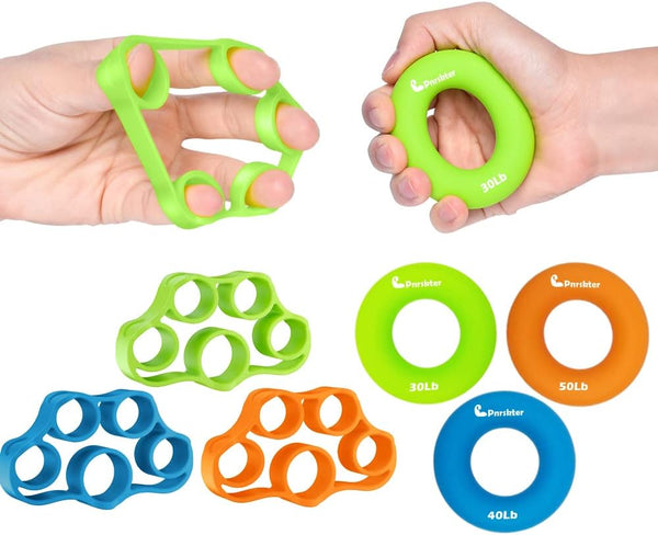 Hand Grip Strengthener, Finger Exerciser, Grip Strength Trainer (6 PCS), Relieve Wrist Pain, Carpal Tunnel