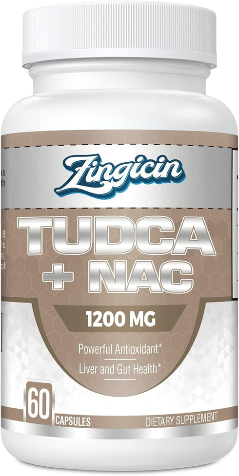 TUDCA with NAC Supplement 1200mg, 60 Capsules, Powerful Antioxidant for Liver and Digestion Support