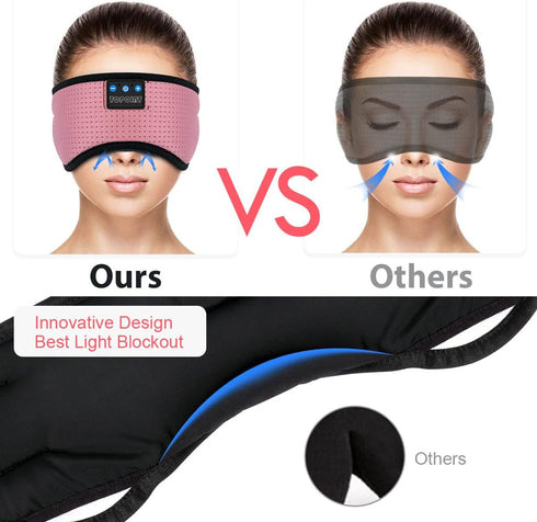TOPOINT Silk Sleep Mask with Bluetooth Headphones, Eye Mask for Sleeping, Travel Meditation Music Headsets