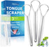 Metal Tongue Scraper for Adults and Kids, Oral Hygiene Tool for Bad Breath