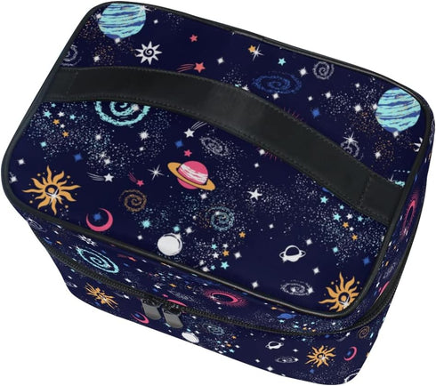 Makeup Bag, Space Galaxy Travel Organizer, Cosmetic Cases for Girls and Women