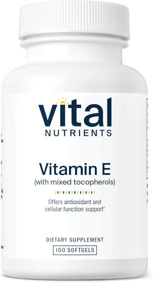 Vital Nutrients Vitamin E with Mixed Tocopherols | Antioxidant Support for Cardiovascular Health | 100 Softgels