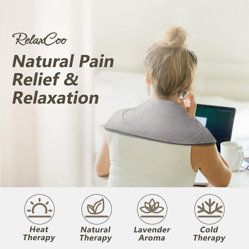 Microwave Heating Pad with Washable Cover, 7x16" Moist Heat Pad for Neck, Shoulder, Cramps, Back Pain Relief