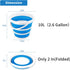 2 Pack Collapsible Buckets 10L 2.6 Gallon Cleaning Bucket Mop Bucket Folding Foldable Portable Small Plastic Water Supplies for Outdoor Garden Camping Fishing Car Wash Space Saving Grey and Blue by Craftend