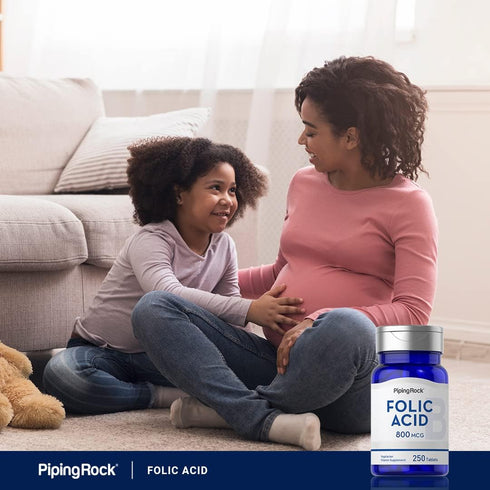 Piping Rock Folic Acid 800 mcg | 250 Vegetarian Tablet Capsules | Non-GMO, Gluten Free Supplement