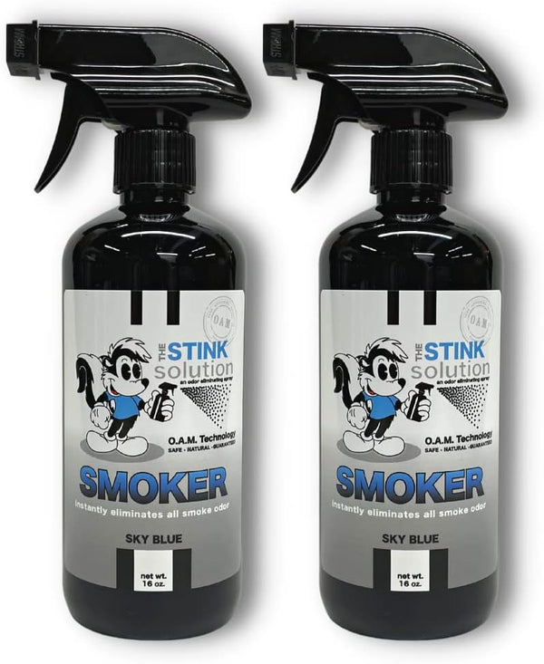 Smokers Odor Eliminating Spray, Long-Lasting Smoke Odor Removal Formula, New Sky Blue Scent, 16 Fl Oz (Pack of 2)