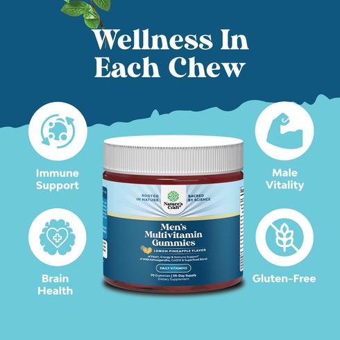 Men's Multivitamin Gummies with CoQ10 and Ashwagandha - Daily Multivitamin for Men Gummies with Superfood Complex,