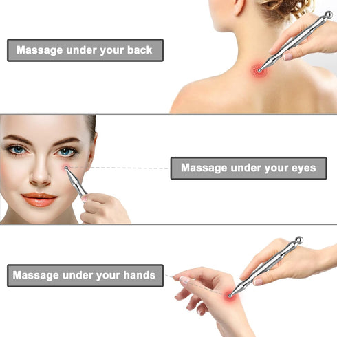 Stainless Steel Acupuncture Massage Pen - Deep Tissue Reflexology Tool