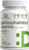 Phosphatidylserine Supplement, 400mg Serving, 240 Capsules, Soy Free Sunflower Lecithin Source