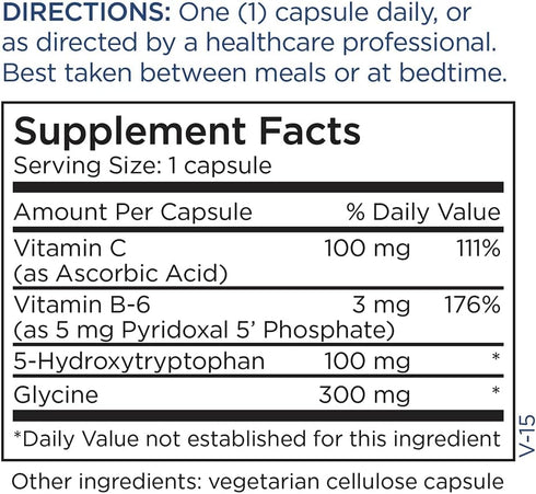 Metabolic Maintenance 5-HTP (5-Hydroxytryptophan), 100mg - Mood Support Supplement with Vitamin C & B6, 60 Capsules