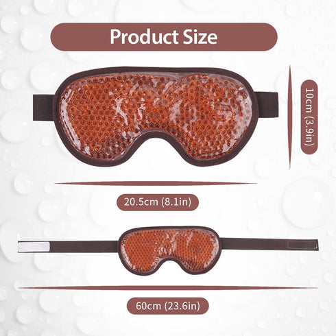 NEWGO Cooling Eye Mask Gel - Ice Eye Mask for Puffy Eyes, Headache, Migraine Relief with Plush Backing (Brown)