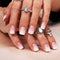 Press on Nails White Ombre Fake Nails, Short Square Glossy Acrylic Full Cover, 24Pcs