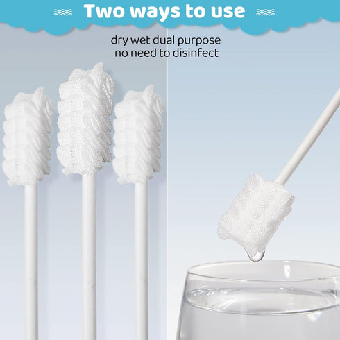 100 Pcs Baby Oral Cleaner Tongue Cleaner Toothbrush with 3 Finger Toothbrush for Newborn Baby Mouth Cleaning
