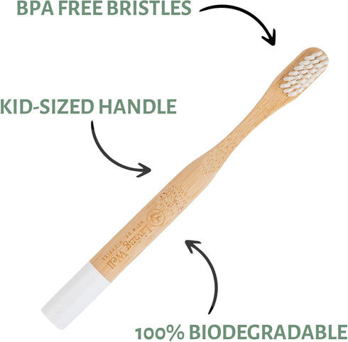 Kids Bamboo Toothbrush, 4 Pack