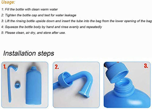 500ML Colostomy Bag Cleaning Tool, Reusable Plastic Cleaning Bottle for Stoma Bags, Colostomy Supplies, Blue