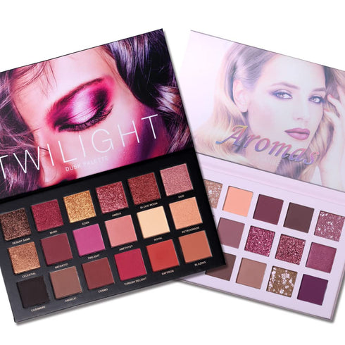 CHARMCODE 2Pcs Twilight Dusk + Aromas Nude Eyeshadow Palette Makeup Set - Highly Pigmented Blending Powder